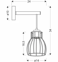 Kinkiet Bernita lampa 1x60W E27czarny