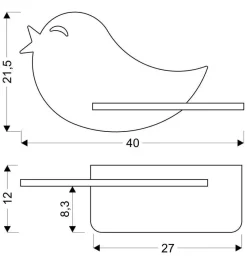 Kinkiet Bird lampa 5W LED 4000K iq kids  z przew różowy