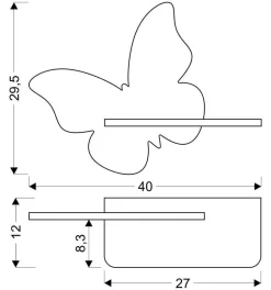 Kinkiet Butterfly lampa 5W LED 4000K iq  kids z przew złoty