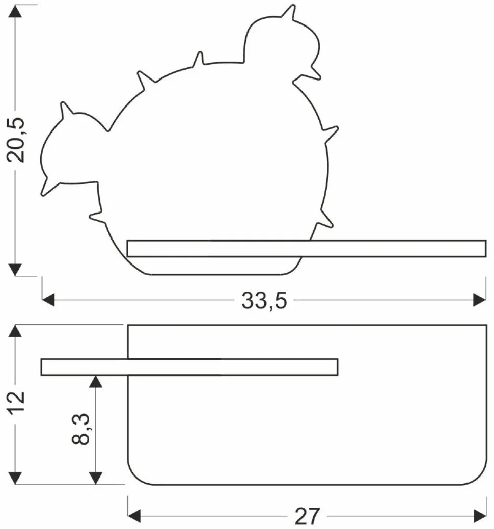 Kinkiet Cactus 3 lampa 4 LED 4000K iq kids z przew zielony