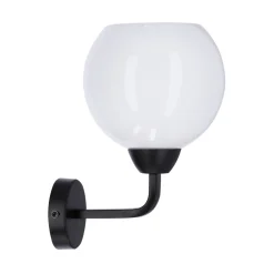 Kinkiet Caldera lampa czarny 1x60W E27 klosz biały