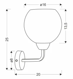 Kinkiet Caldera lampa czarny 1x60W E27 klosz biały