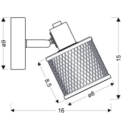Kinkiet Canabera lampa kawowe złoto 1x40W E14 klosz bursztynowy