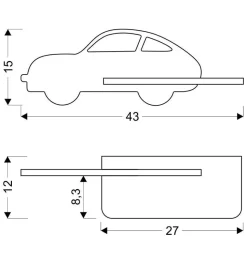 Kinkiet Car lampa 5W LED 4000K wl iq kids miętowy