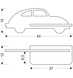 Kinkiet Car lampa 5W LED 4000K wp iq kids szary