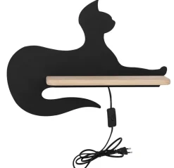 Kinkiet Cat lampa 5W LED 4000K iq kids z przew siedzący czarny