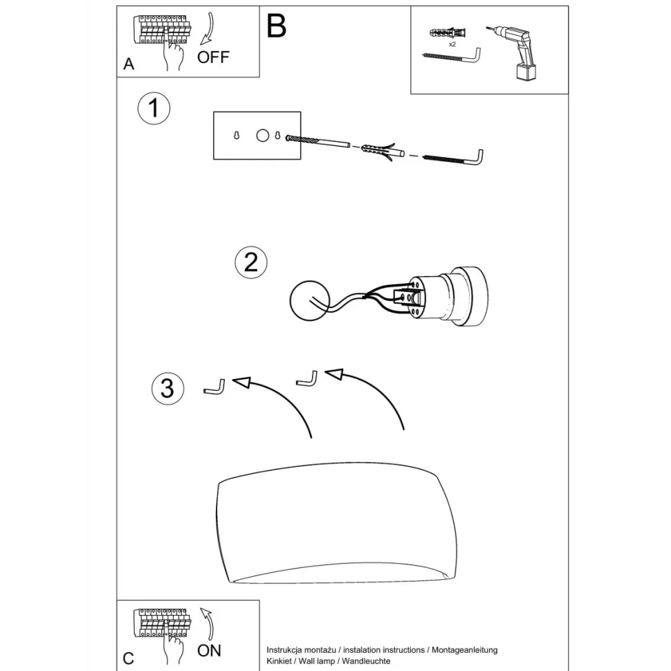 Kinkiet ceramiczny PONTIUS szary