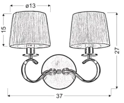Kinkiet Clara 2x40W E14 chrom / biały