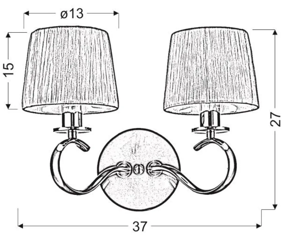 Kinkiet Clara 2x40W E14 chrom / biały
