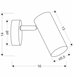 Kinkiet Colly lampa mosiądz 1x15W GU10  klosz mosiądz