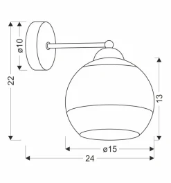 Kinkiet Contessa lampa czarny 1x40 E27  klosz złoty
