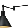 Kinkiet Copenhagen lampa 1x40W E14  czarny środek złoty