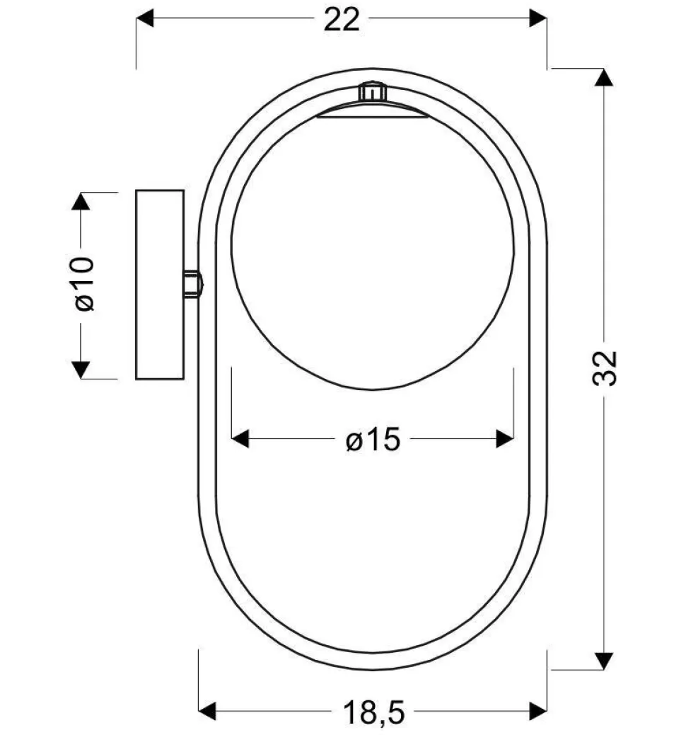 Kinkiet Cordel 1x28W G9 ring mosiądz