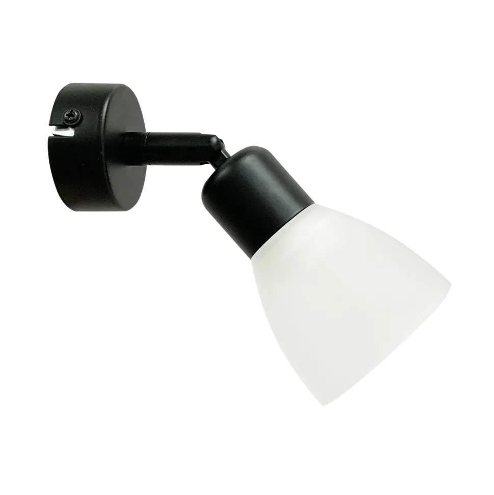 Kinkiet Costa 1x40W E14 czarny klosz biały