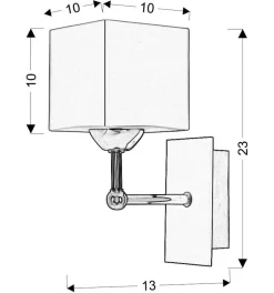 Kinkiet Cubetto 1x60 E27 drewno+chrom