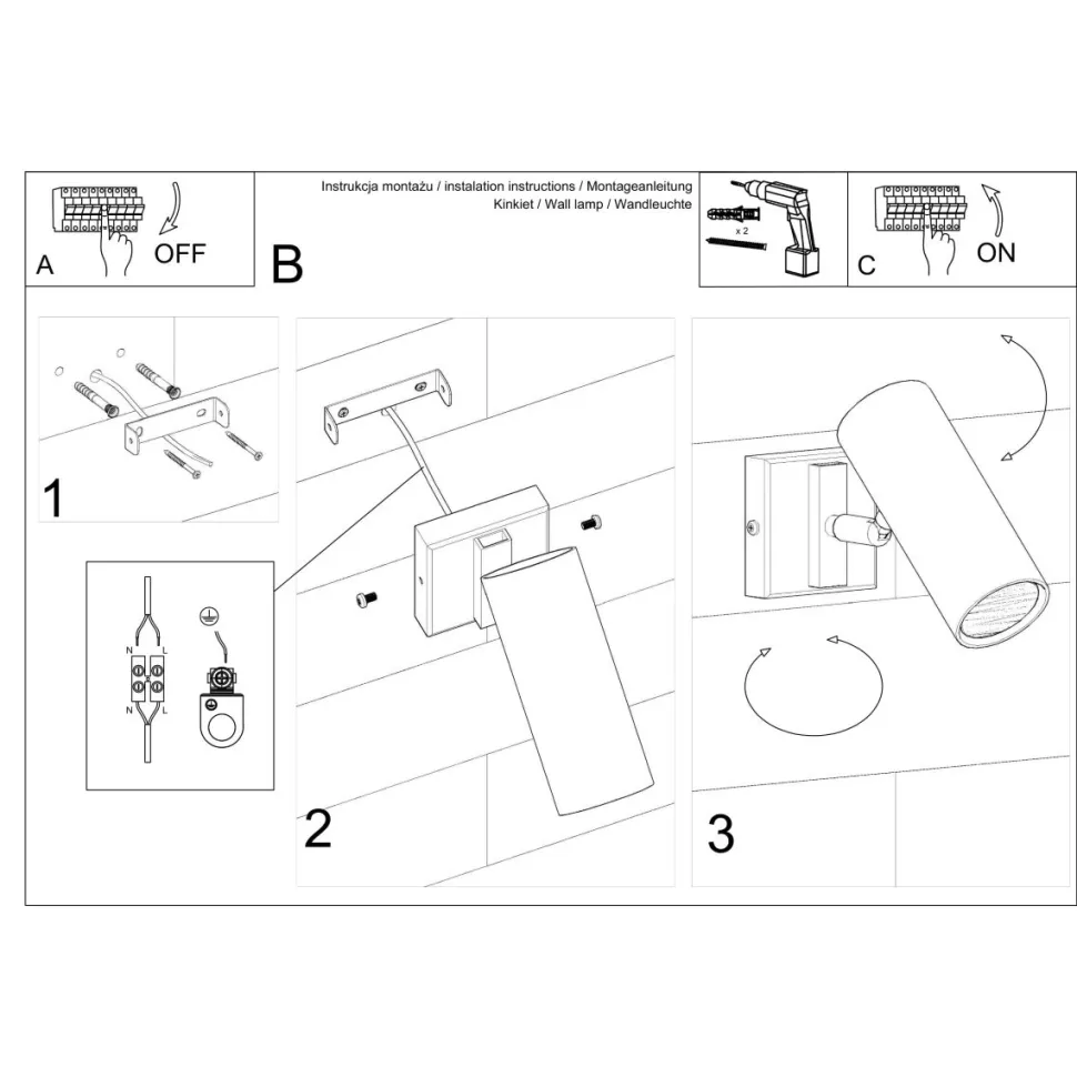Kinkiet DIREZIONE czarny