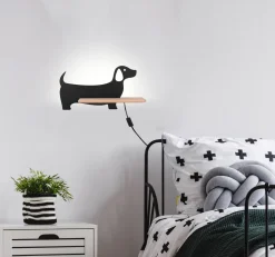 Kinkiet Dog lampa 5W LED 4000K iq kids  z przew czarny