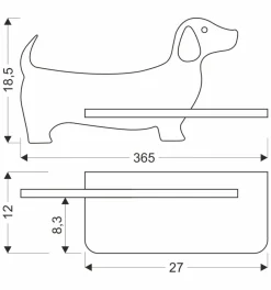 Kinkiet Dog lampa 5W LED 4000K iq kids  z przew czarny