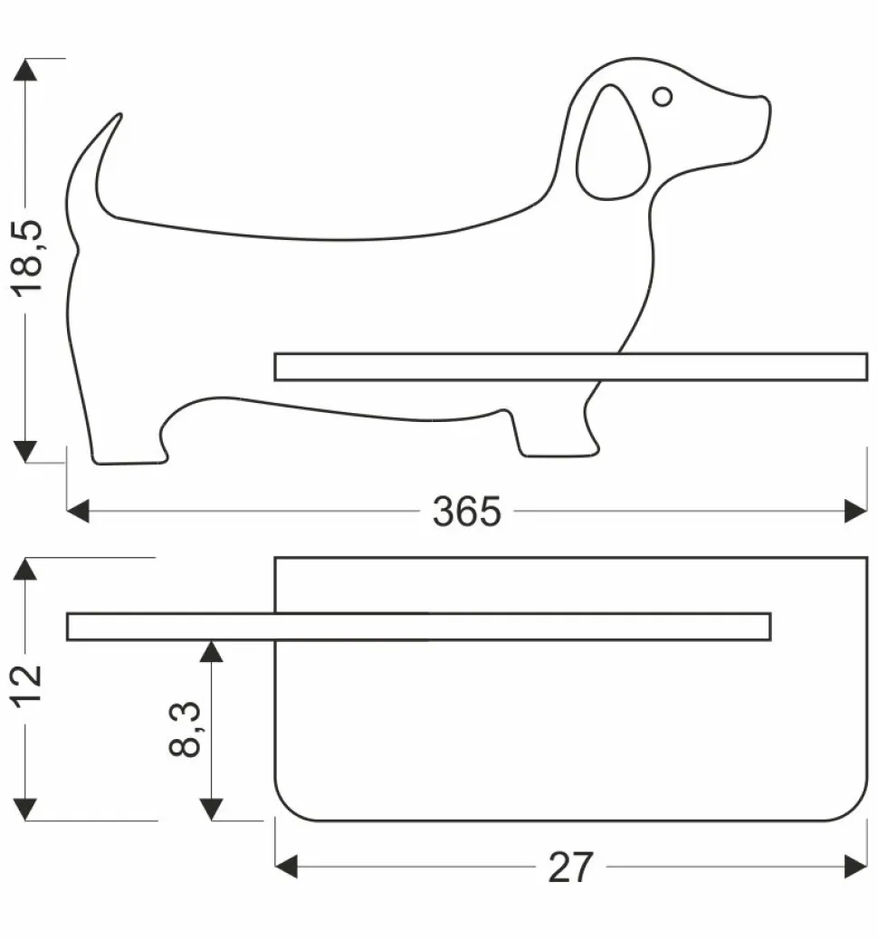 Kinkiet Dog lampa 5W LED 4000K iq kids z przew różowy