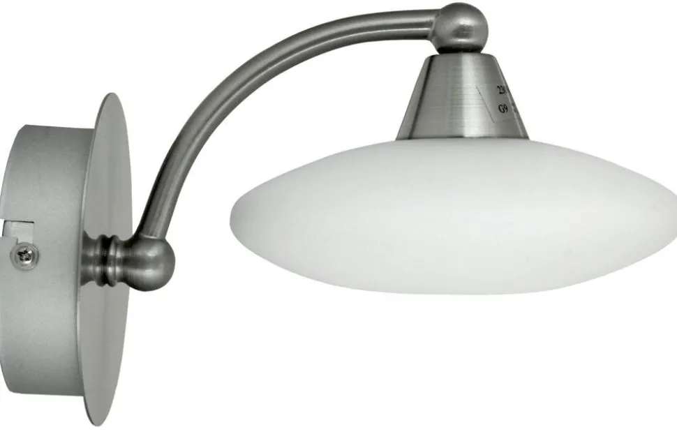 Kinkiet Elisa 1x40W G9 satyna-nikiel+białe szkło