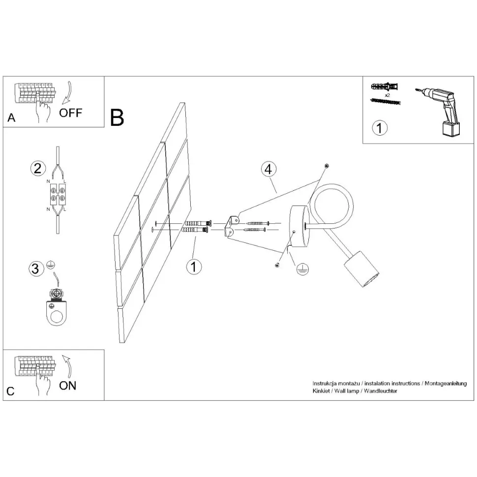 Kinkiet EMBER czarny