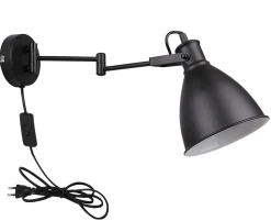 Kinkiet Espera lampa 1x40W E27 czarny  z przewodem przył. z wtyczką i włącznikiem