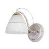 Kinkiet Fanetta lampa 1x60W E27 biało  złoty