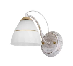 Kinkiet Fanetta lampa 1x60W E27 biało  złoty