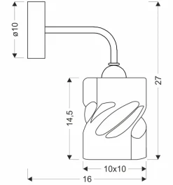 Kinkiet Felis lampa czarny 1x60W E27  klosz bursztynowy