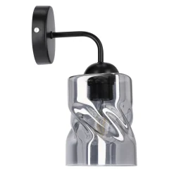 Kinkiet Felis lampa czarny 1x60W E27  klosz dymiony