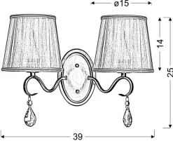 Kinkiet Fiesta 2x40W E14