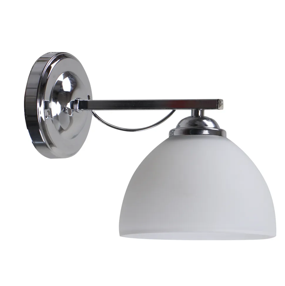 Kinkiet Filona lampa chromowy 1x40 E27 klosz biały