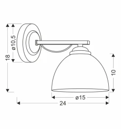 Kinkiet Filona lampa chromowy 1x40 E27  klosz biały