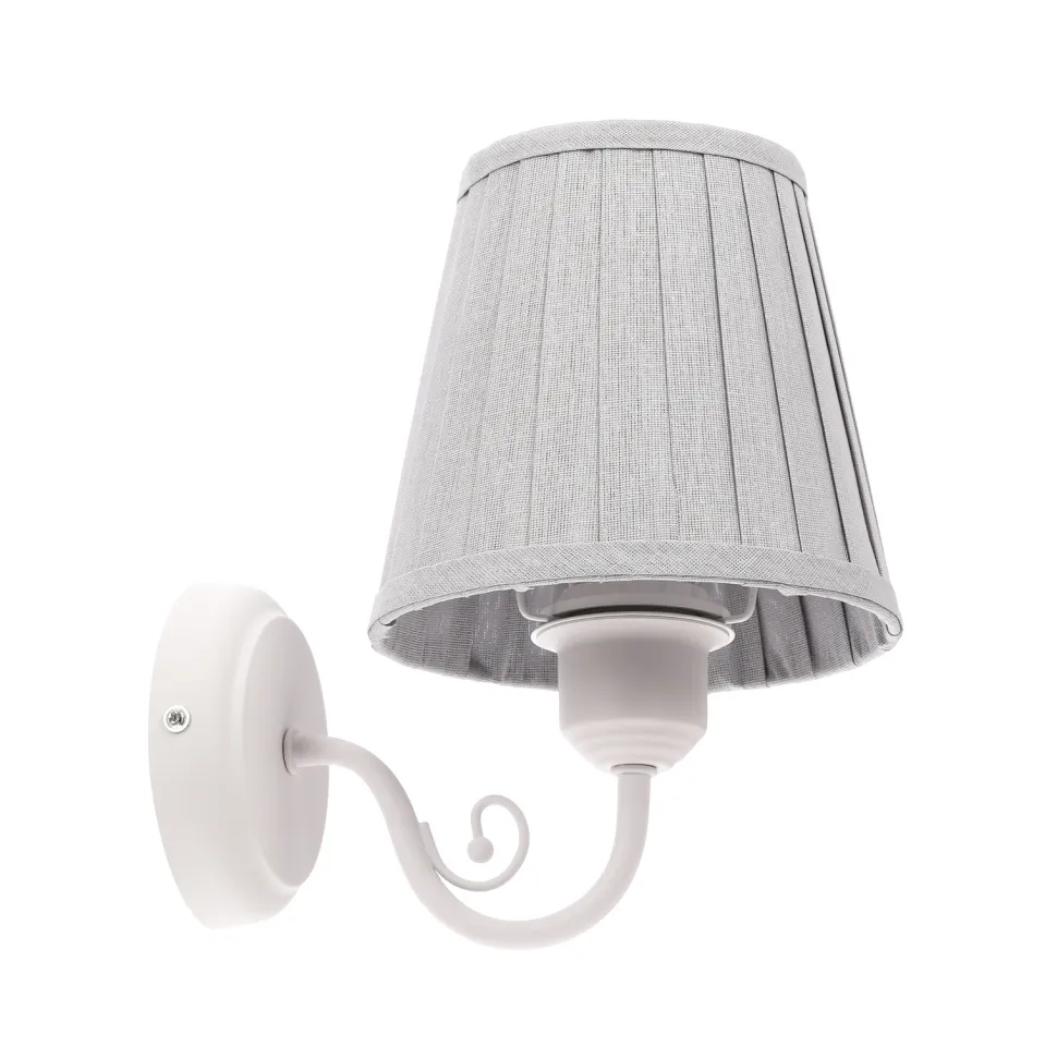 Kinkiet FIREZ lampa biały 1x40W E27 abażur szary