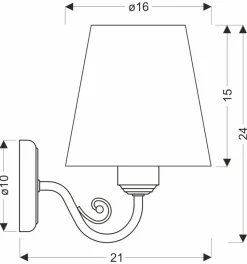 Kinkiet FIREZ lampa biały 1x40W E27  abażur szary