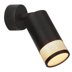 Kinkiet Flin lampa czarny 1x15W GU10  klosz czarny+złoty