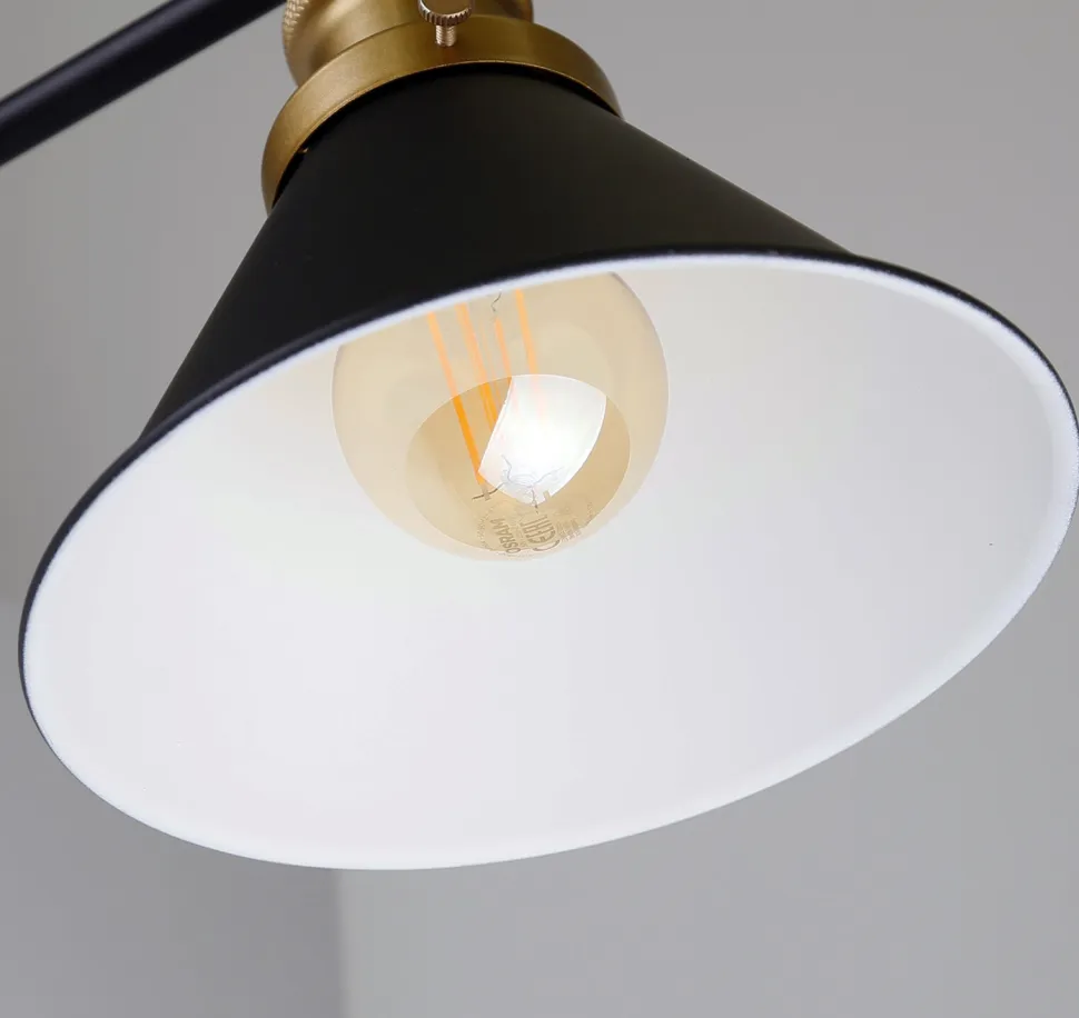 Kinkiet Fundo lampa czarny+złoty 1x40W E27 klosz czarny