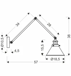 Kinkiet Fundo lampa czarny+złoty 1x40W E27 klosz czarny