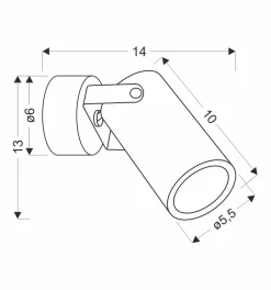 Kinkiet Gary lampa czarny 1x15W GU10  klosz czarny