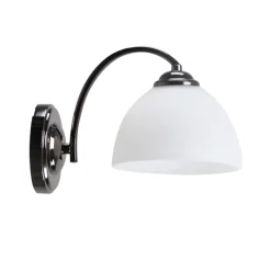 Kinkiet Gracja lampa czarny perłowy 1x40 E27 klosz biały