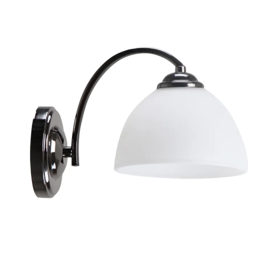 Kinkiet Gracja lampa czarny perłowy 1x40 E27 klosz biały