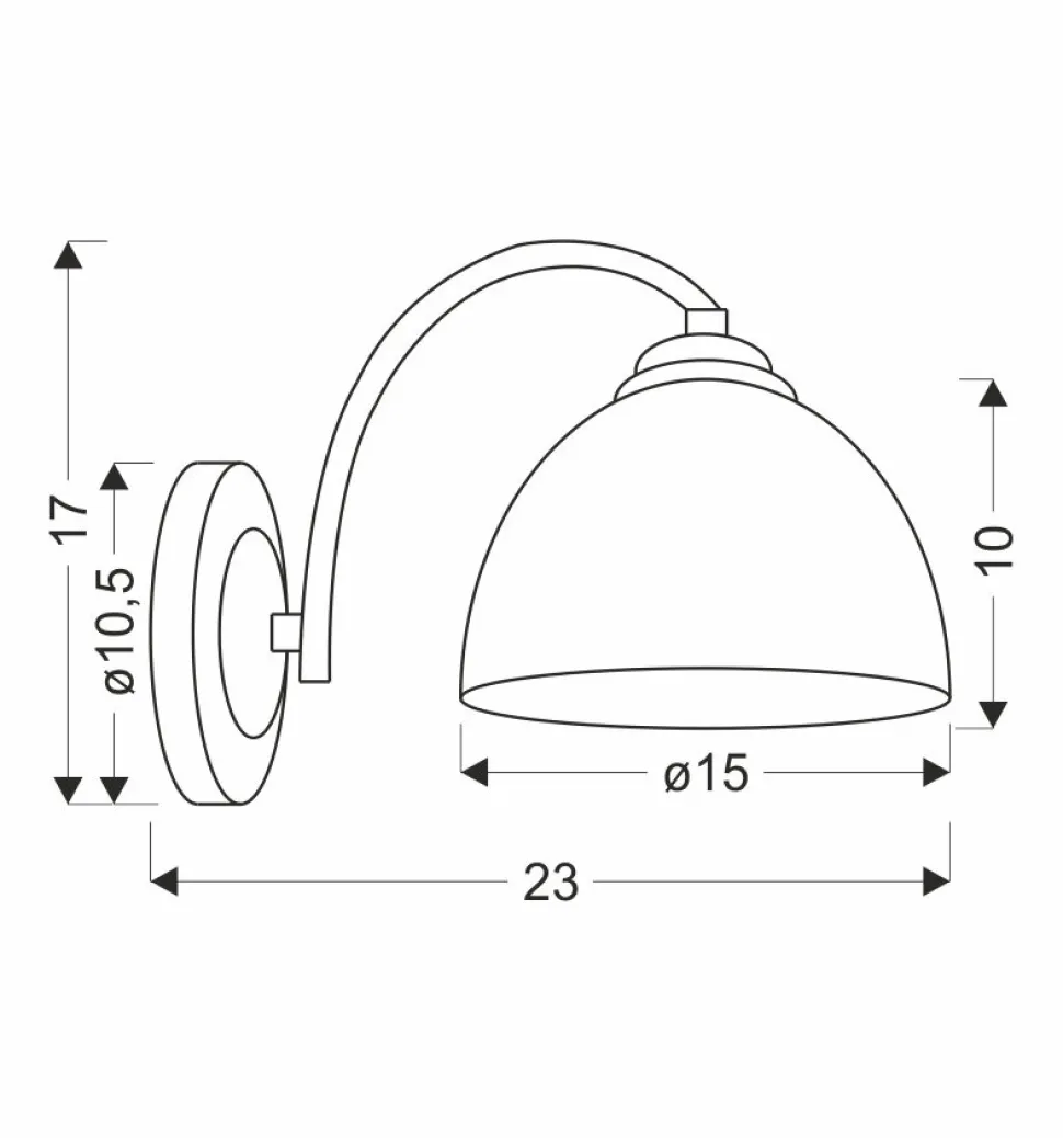 Kinkiet Gracja lampa czarny perłowy 1x40 E27 klosz biały