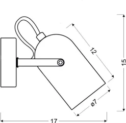 Kinkiet Gray 1x40W E14 szary