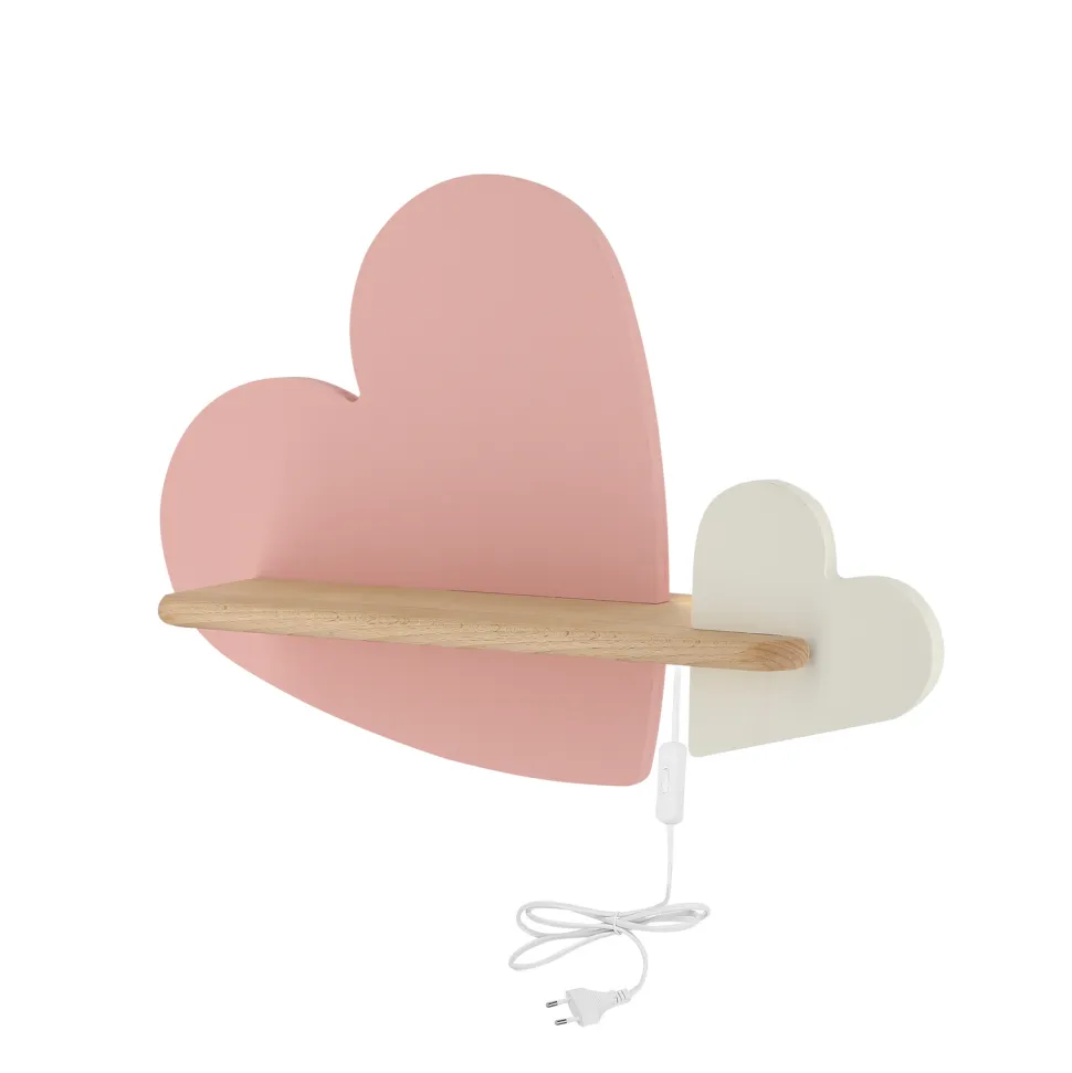 Kinkiet Heart lampa 5W LED 4000K iq kids z przew różowy+biały