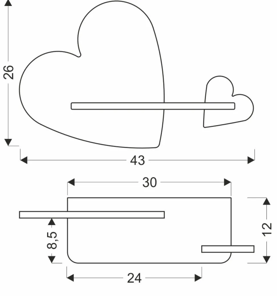 Kinkiet Heart lampa 5W LED 4000K iq kids z przew różowy+biały