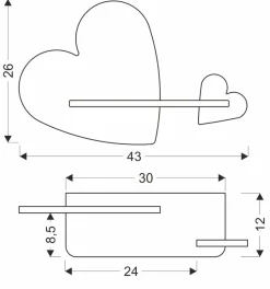 Kinkiet Heart lampa 5W LED 4000K iq kids  różowy+biały