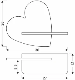 Kinkiet Heart lampa 5W LED 4000K iq kids  różowy