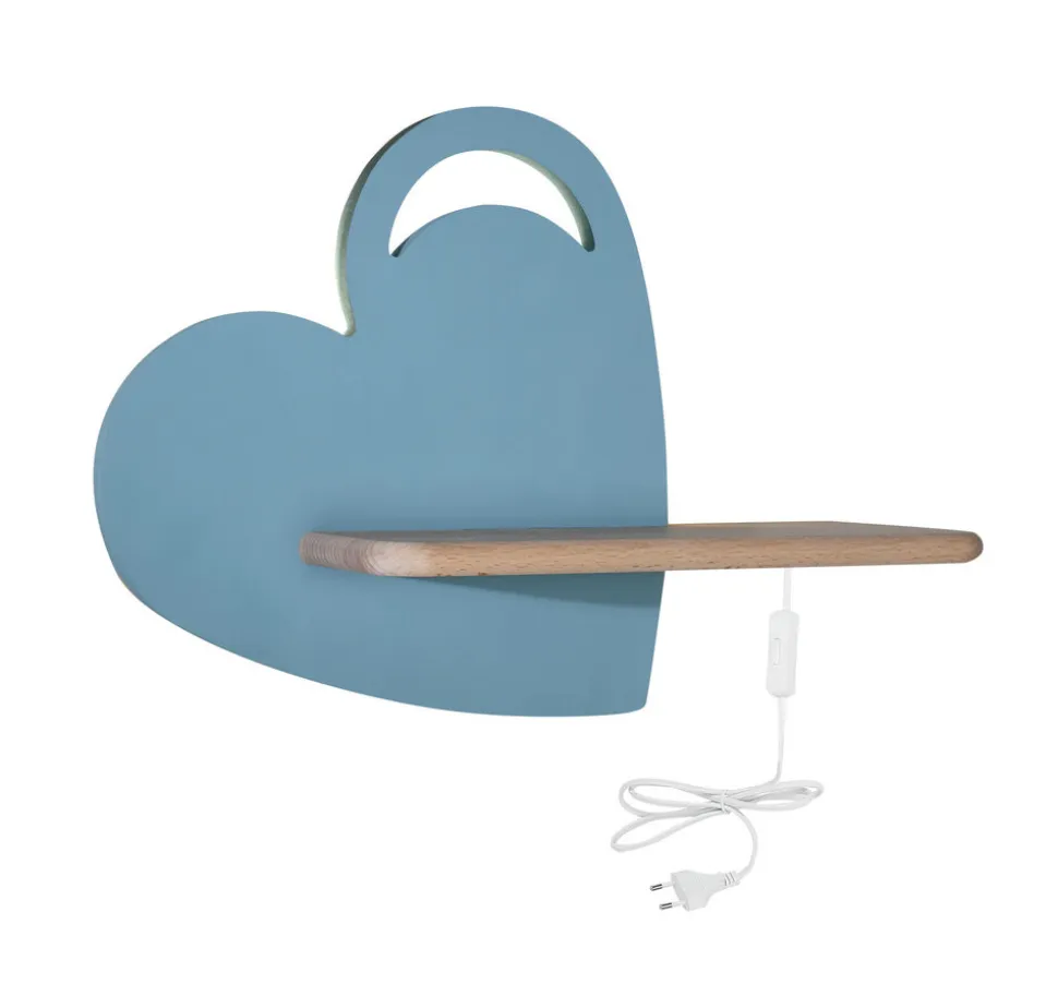 Kinkiet Heart lampa 5W LED 4000K iq kids z przew z otworem niebieski
