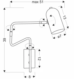 Kinkiet Hosti lampa 1x15W GU10 czarny
