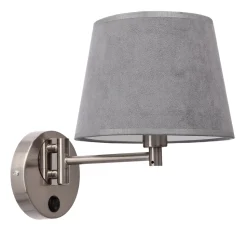 Kinkiet Ibis lampa satynowy 1x40W E14 abażur grafitowy